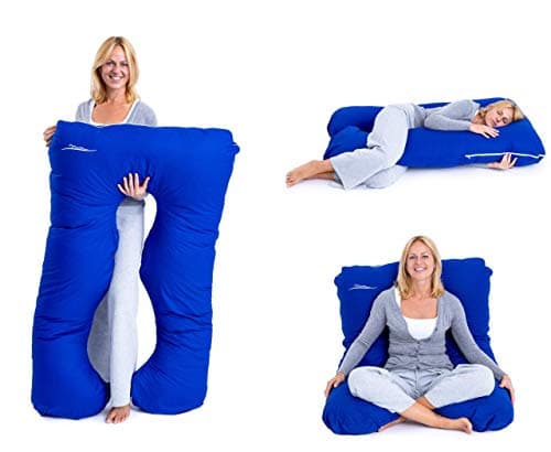 MAKOSAS Coussin Confort Original - Coussin orthopédique rafraîchissant de qualité supérieure - Coussin de Corps - pour Un Meilleur Sommeil et Contre Les maux de Dos, 100 x 150 cm (Coton - Bleu)