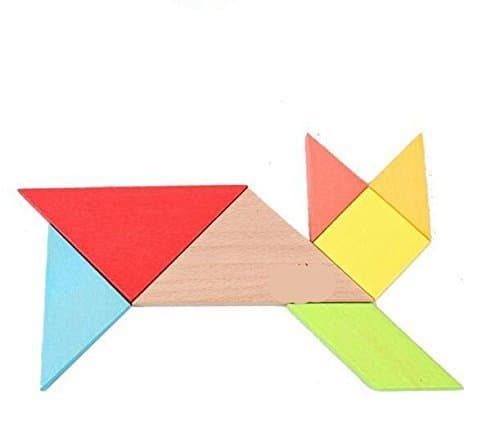 OJIN 7 PCS en Bois Tangram Casse-tête Puzzle Éducatif Développement Intellectuel Jeu Enfants Jouet