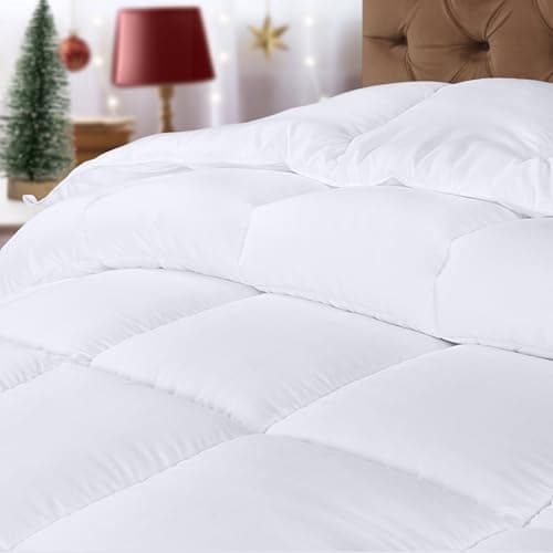 Utopia Bedding Couette 220x240 cm, Couette Chaud 370 GSM, pour lit 2 Personne, Couverture Blanc avec Onglets d'angle (Blanc)