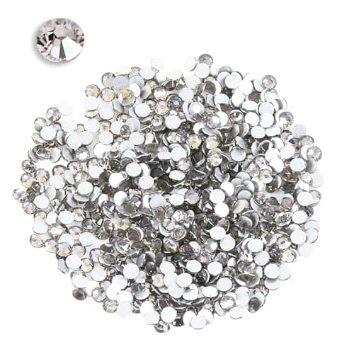 2880 Pièces Strass Kit, Silver Round Cristal, SS6 Rhinestone Non Autocollant, éBlouissant Gemstone pour DIY Craft Bling Maquillagé, Lumineux Diamante Gems pour Les Vêtements, 2 mm
