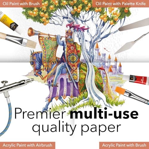Bloc Papier pour Peinture à l’Huile et Acrylique 11 x 14′′ Castle Art Supplies | Lot de 2 | 20 Feuilles | Épaisseur Optimale (350 g/m2), Grain Fin, Texture Lin, Qualité Artiste (11 X 14′′, Lot de 2)