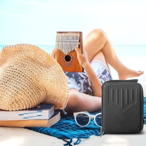 Kalimba 17 Clés Pouce - Piano à Doigts Portable Mbira Sanza Instrument Marimbas de Musique Professionnel avec Étui de Protection Instruction D'étude Marteau D'accord Cadeau Pour Enfants Adultes
