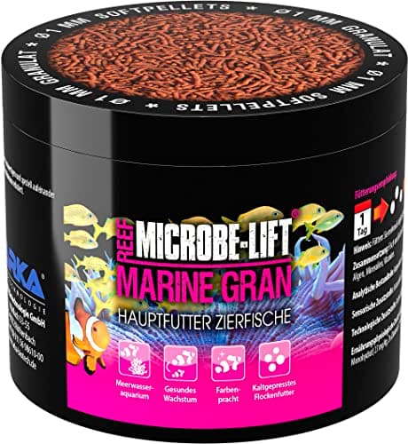 Microbe-Lift Marine Gran - 500 ML - Nourriture pour Poissons en granulés Souples de Haute qualité, favorise la Coloration et la Croissance des Poissons d'eau de mer, pressée à Froid.