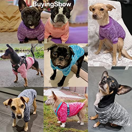 HuaLiSiJi Pull pour Chien Grande Taille Pull Polaire Grand Chien Pull Bouledogue Francais, Le Tissu Est Très Confortable, Doux et Chaud pour L'animal et Se Met Très Facilement (Rose+Violet,3XL)