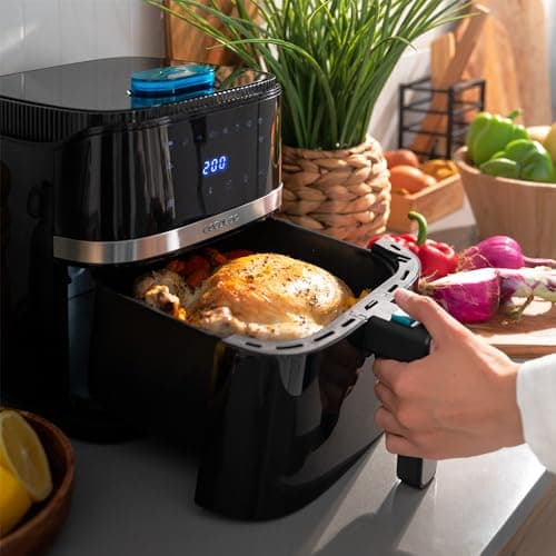 Cecotec Friteuse Sans Huile de 5 L Cecofry Drip 5000 Air Fryer. 1500 W, Spray d'Eau, 8 Menus, Technologie PerfectCook, 80-200oC, Fenêtre, Lumière Intérieure et Panneau Tactile