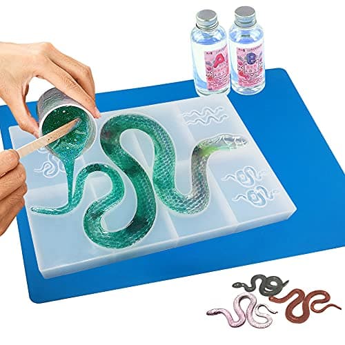 AFUNTA Lot de 2 moules en silicone forme serpent pour boucles d'oreilles résine époxy