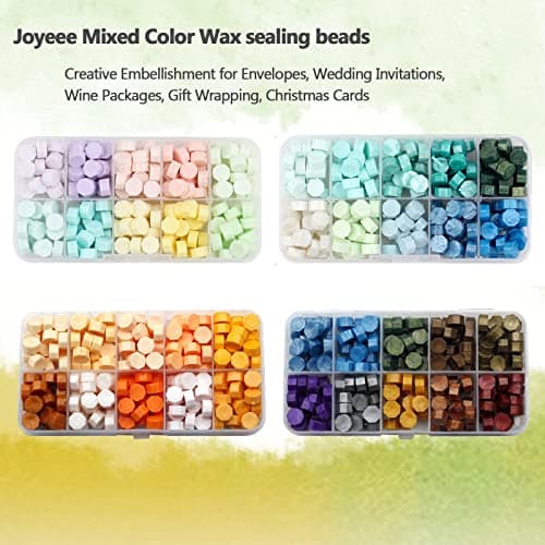 Joyeee Lot de 800 perles de cire, Sceaux de tampon pour embellir les enveloppes, les invitations de mariage, les lettres, les cartes de Thanksgiving, les idées cadeaux de Noël pour maman