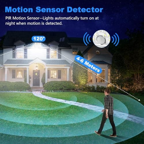 Realky Lampe Solaire Extérieur Détecteur de Mouvement, Lumière Solaire Extérieure Puissante 113 LED 2000mAh 4 Modes étanche IP65, Eclairage Solaire Exterieur avec Câble 5M, 1 Pièce