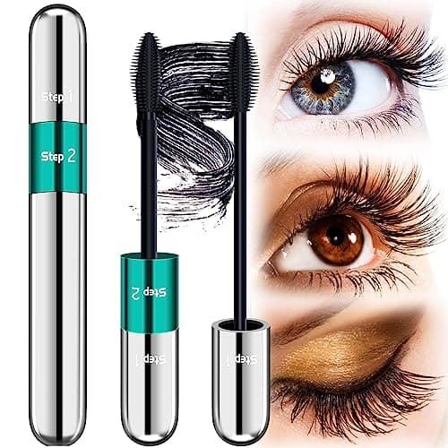 Mascara Waterproof Noir - 4D Mascara Effet Faux Cils Extra Longs Mascara Fibre de Soie Imperméable à l'eau Longue Durée