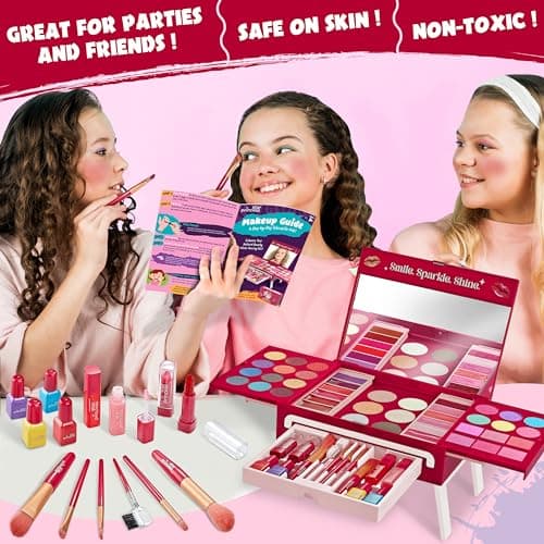 Star Princess Kit de Maquillage pour Enfants pour Filles – Kit de Maquillage Lavable Non Toxique pour Petites Filles – idée Cadeau d'anniversaire pour Filles âgées de 3, 4, 5, 6, 7, 8, 9, 10 Ans