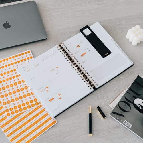 Kokonote - Agenda Annuel Semainier 2025 Noir | Agenda Grand Format, Agenda Spirale, Planner 2025