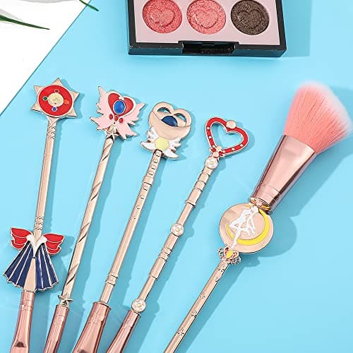 NC ZHUYAO-Pinceaux Maquillage Set 5pcs,Maquillage Pinceau Outil Cosmétique Poudre Ombre à Paupières Pinceau,Maquillage Ensemble pour Les Femmes avec Sac de Rangement