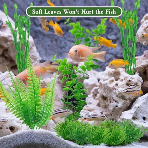 Plante Aquarium, 18 PCS Plante Artificielle d’Aquarium en Plastique, Plante Aquarium Ornement Décorative, Aquarium Vert Plante Décoration et Paysager, Accessoires pour Aquarium, Poisson, Terrarium