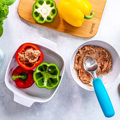 BlauKe® Cuillère à Glace en Acier Inoxydable avec Poignée Antidérapante Confortable – Cuillère Pelle à Crème Glacée Professionnelle – Sorbetiere Bouleuse Portionneuse à Glace – Idée Cadeau