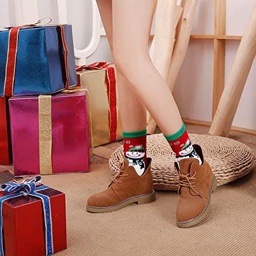 Chaussettes Fantaisie Femme Cadeau Noël: Coton Doux Chaussette Animaux Femme Soquettes à Mignon Rigolo Drôle Motif, 36-41, 5 Paire