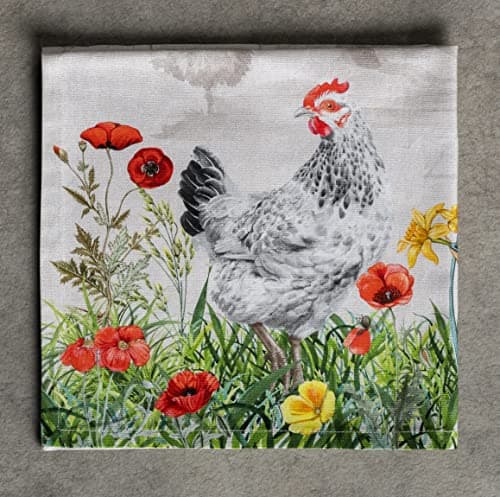 Maison d' Hermine Basse Cour Lot de 4 Serviettes Douces et douillettes 100% Coton Parfait pour Les dîners de Famille, Les Mariages, Les Cocktails, la Cuisine, Le Printemps/été (45cm x 45cm)