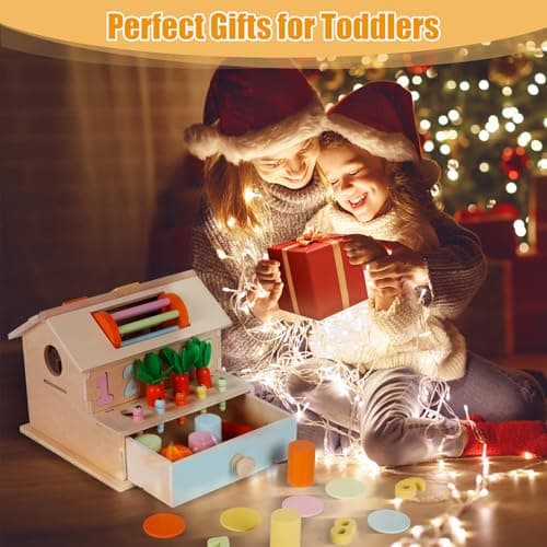 Joellfuner 8 en 1 Jouet Montessori, Jouets Montessori en Bois, Jouet Enfant Montessori 1-5 Ans Garçon Fille, Noël Cadeaux Enfants d'anniversaire (8 en 1)