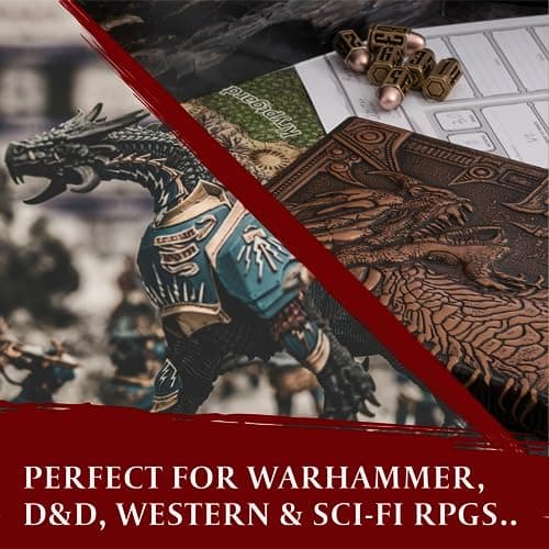 Set de Dés Métal en Forme de Balle/Bullet Dice Set - Six Dés JdR D6 en Laiton - Set de Dés 6 Faces Idéal pour Donjon et Dragon, Warhammer 40k, Jeu de Role,D&D, Accessoires RPG/Dungeons & Dragons/DND