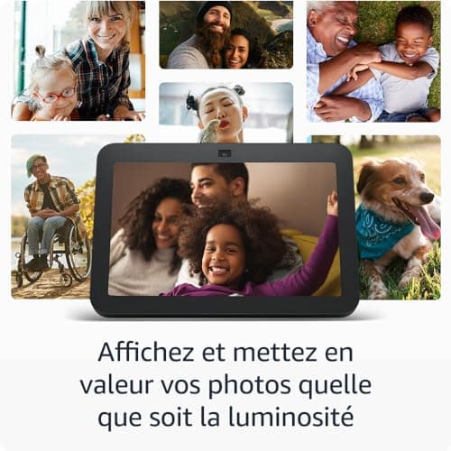 Echo Show 8 (Nouvelle génération) | Écran tactile HD connecté avec son spatial, hub connecté intégré et Alexa | Blanc