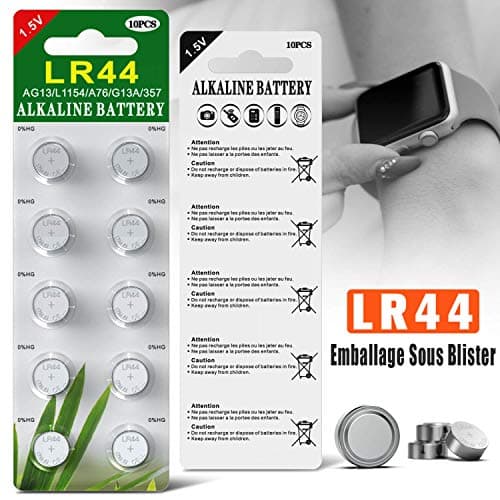 Blister 40 Piles Boutons AG13 LR44/LR1154/357 sans Mercure