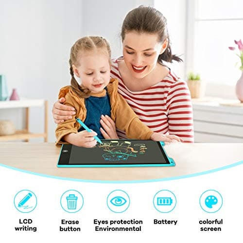 2 Pièces Tablette d'écriture LCD de 12 Pouces Coloré,Effaçable Et réutilisables,pour Filles de2 3 4 5 6 7 Ans Tablette Dessin Enfant,Jouet Educatif de Filles et Garçons, Cadeaux d'anniversaire Noël