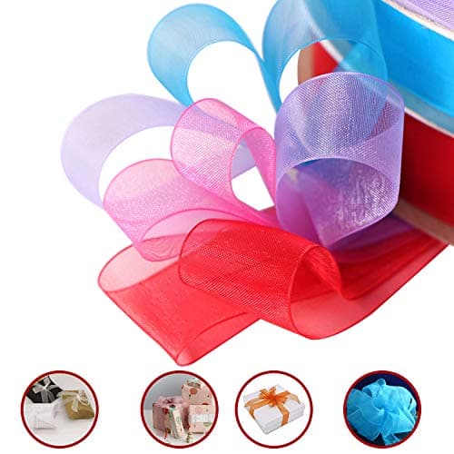 Trimming Shop Ruban en organza vert mousse à bords tissés pour emballage cadeau, scrapbooking, loisirs créatifs, décoration de fête, nœuds pour cheveux, 20 m