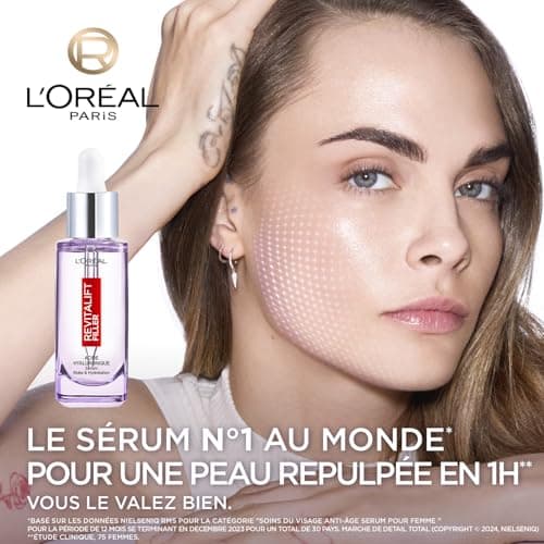 L’Oréal Paris – Sérum Anti-Rides & Anti-Âge – 1.5% Acide Hyaluronique Pur – Soin Visage Hydratant, Repulpant & Lissant – Pour Tous Types de Peaux – Revitalift Filler – 30 ml