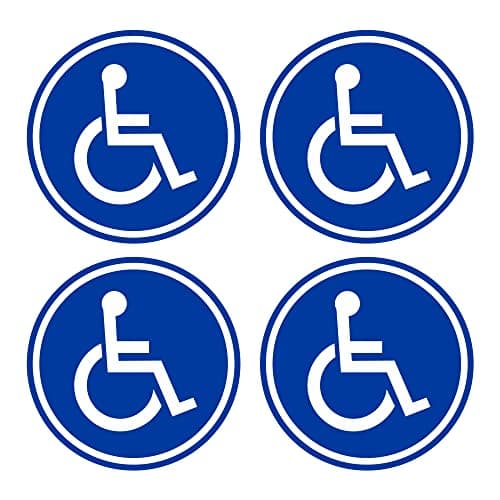 Kit Stickers Handicapés Handicapés - Pour Usage Extérieur et Intérieur - Car Van Truck Lorry Camper (Kit 4 pièces - Cercle)