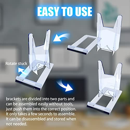 AIVORO 6 PCS Support Assiette Decorative Transparent Plastique, Presentoir Livre, Chevalets et Support Assiette ou Porte Assiette Support Cadre Photo
