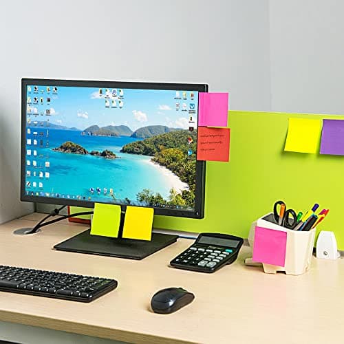 ZCZN Feuillets Autocollants 2400 Feuillets, 6 Couleurs Notes Autocollante de 51 * 38mm, 100 Feuillets par Blocs Feuillets Autocollants Convient aux Mémos, Messages, Rappele - 24 Blocs