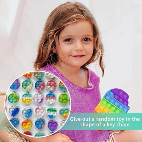 VONJUMA 4 Pièces Push And Pop Bubble Jeu Pop Arc-En-Ciel Push Bubble Sensory Fidget Toy Silicone Anti-Stress Jouets Pop De Educatifs Autisme Besoins Spéciaux Pour La Concentration Et Le Calme