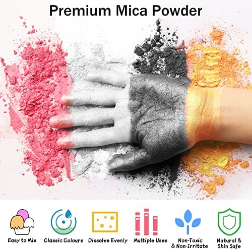 100g Poudre de Mica - Colorant Résine Époxy Métalliqu Pigment Résine Époxy, Colorant de Savon, Colorant en Poudre pour La Fabrication de Résine, Bijoux, Savon,Slime, Bombes, Bain, Bougies (Noir)