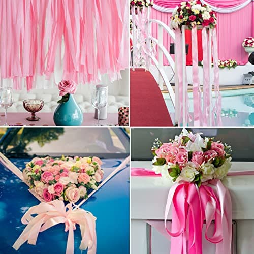 ASTARON Rose ruban robe de mariée bouquet bricolage artisanat 1 pouce, ruban de couleur solide tissu ruban cadeau emballage cadeau de Noël noeud papillon Bun ruban décoration