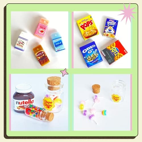 BQLYblink Mini Nourriture Jouet 1/12, 28 Pièce Jouets de Miniatures Alimentaires Boissons, Mini Nourriture Miniature Accessoires Miniatures de Cuisine pour Maison de Poupee Miniverse