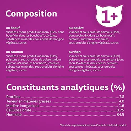 WHISKAS Repas - 48 Sachets Fraîcheur - La Carte Mixte (4 variétés) - Pâtée pour Chat Adulte en Gelée – Nourriture Humide Complète & Equilibrée, Adaptée aux Chats Stérilisés