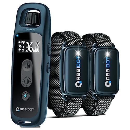 ABBIDOT Collier De Dressage pour Chien - Portée De 1000m, 5 Modes avec Choc Statique Pour 2 Chiens, Rechargeable IPX7 étanche Collier électronique pour Petits Chiens Moyens Grands Chiens (6~55 Kg)Bleu