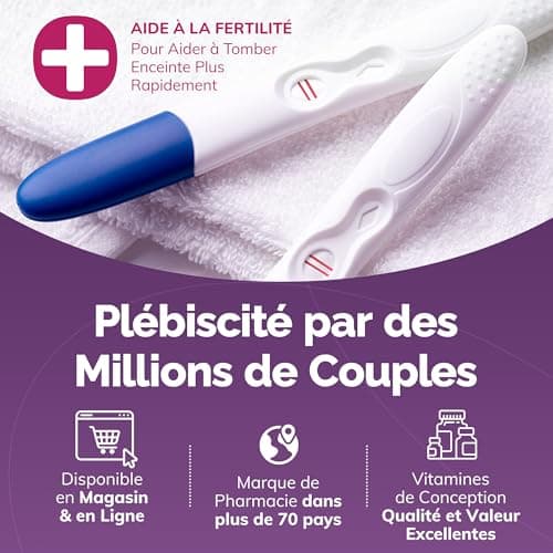 CONCEIVE PLUS Complément Fertilité pour Femmes - Équilibre Hormonal avec Calcium, Vitamine D, Myo Inositol, Acide Folique, Sélénium et Zinc - 60 Capsules - 30 Jours de Soutien à la Grossesse