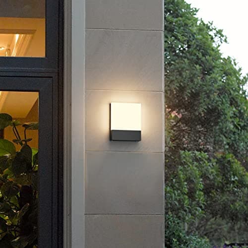 Klighten Lot de 2 24W Lampe Murale LED Interieur/Exterieur, Applique Murale Anthracite Modernes en Aluminium, Éclairage Mural pour Entrée Couloir Escaliers, Blanc Chaud 2700K-3000K, IP65, 1500Lumen