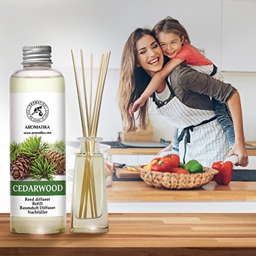 Recharge Diffuseur de Cèdre 200ml - 100% Naturel Huile Essentielle - Fragrance Fraîche et Durable - Idéal pour Aromathérapie - Maison - Bureau - Fitness Club - Restaurant - Boutique