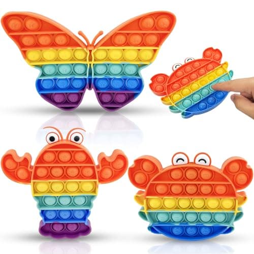GZqiancang 3 Pièces Pop Bubble, Silicone Bubble Fidget, Pop Bubble Sensory pour Enfants, Adultes, autisme, TOC, TDAH (3 Formes différentes)