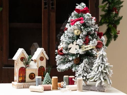 Vitalizart Ruban Velours 9 Couleurs 0,95 cm x 4,57 m x 9 Rouleaux, Bobine en Bois, Ruban en Tissu pour la Décoration de Couronnes de Noël, l'Artisanat, les Ornements, l'Emballage de Cadeaux