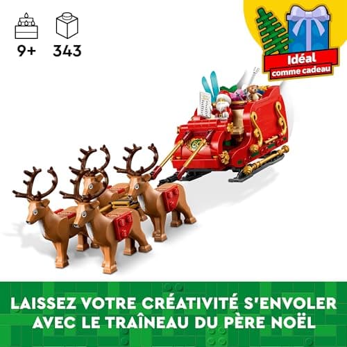 LEGO Le traîneau du Père Noël - Jeu de Construction pour Enfants de 9 Ans et Plus - Décoration de fêtes de Fin d’année - Cadeau de Noël Original pour Filles et garçons 40499