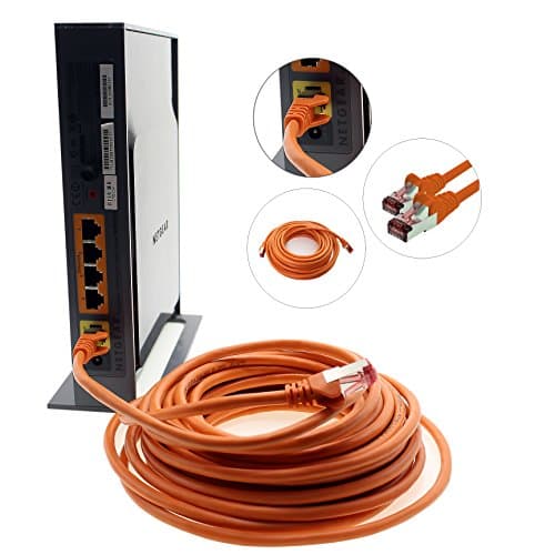 1aTTack.de - 10x 0,25 m câble patch CAT6 S/FTP blindage PIMF câble réseau CAT.6 RJ45 câble Ethernet routeur LAN DSL commutateur modem panneau de brassage - orange - 10 pièces