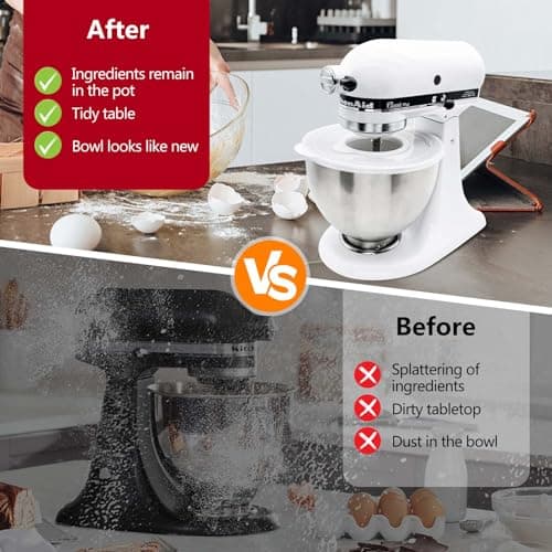 Housses de bol de mixage compatibles avec mixeur Kitchen Aid à tête inclinable de 4,5 à 5 litres