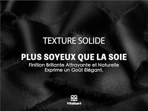 Vitalizart Ruban de Satin Soyeux Noir 3,8 cm x 13,7 m, Rubans Effilochés en Tissu à Franges Faits à la Main pour l'Emballage de Cadeaux, les Décorations Festives, les Bouquets de Mariées