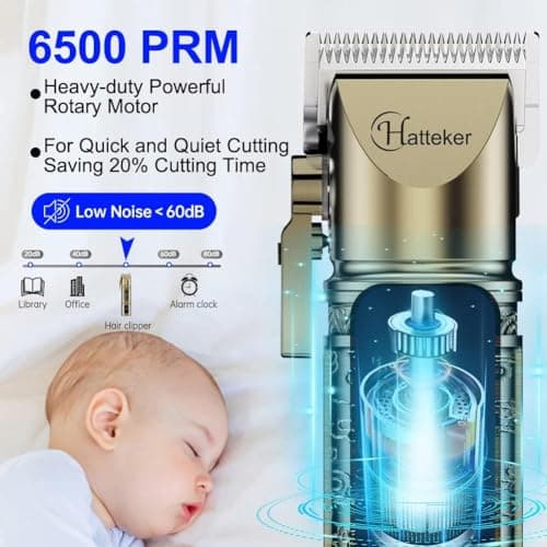 Hatteker Professional Hommes Tondeuse à Cheveux et T-blade Tondeuse Set, Tondeuse à Cheveux Rechargeable Sans Fil Tondeuse à Barbe Nez Tondeuse à Barbe Multifonction Kit De Beauté Affichage LED (OR)