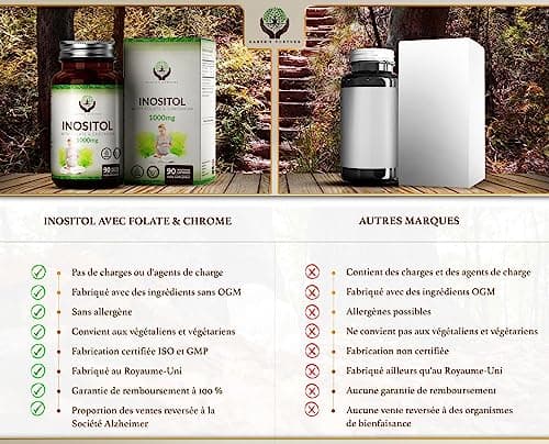 EN Inositol | 90 Myo Inositol Gélules - Myo-Inositol 1000 mg avec Chrome et Folate | Soutien Santé des Femmes | Sans OGM Sans Gluten Sans Produit Laitier | Fabriqué au Royaume-Uni