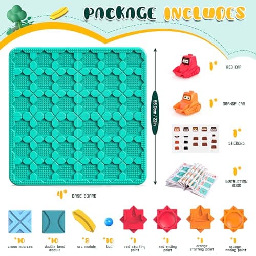 fygurso Jeux logiques de Construction de Routes pour Enfants, Grands Jeux de Plateau STEM de Puzzles, Labyrinthe Jeu de société, Jouets éducatifs Montessori, Cadeaux d'anniversaire pour Les 4-8 Ans