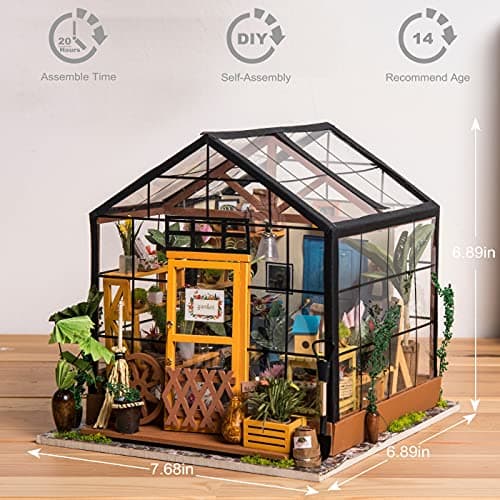 Rolife Maison Miniature à Construire Maquette en Bois Échelle 1:24 avec Lumière LED Bricolage Kit DIY Adulte Enfant Décoration de Maison de Poupée de Bibliothèque Puzzle 3D Diorama Idée Cadeau