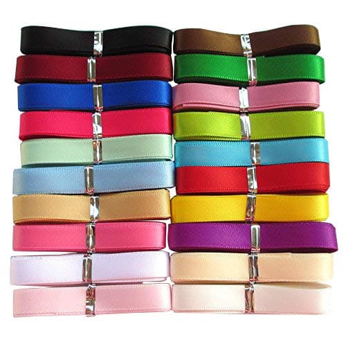Chenkou Craft Lot de 20 couleurs assorties de ruban non réversible en polyester 18,3 m x 10 mm